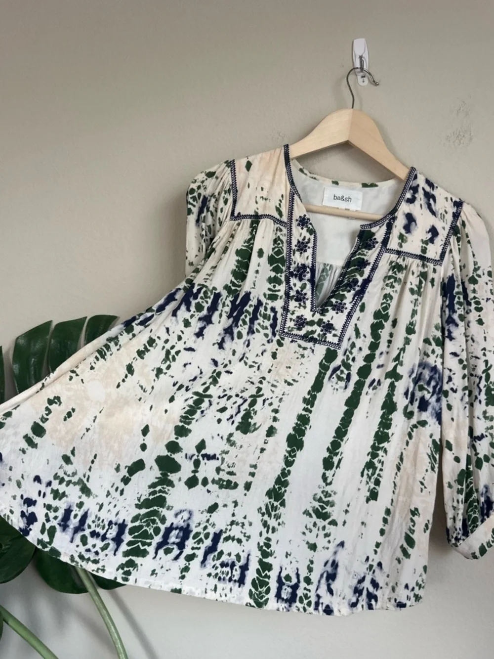 BA&SH Idris Abstract Tie Dye Print Blouse - Picture 11 of 16
